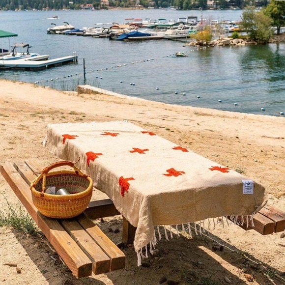 Trek Light Gear “Positive Vibrations” Handwoven Mexico Tan Fringe Blanket/Throw - Picture 12 of 13